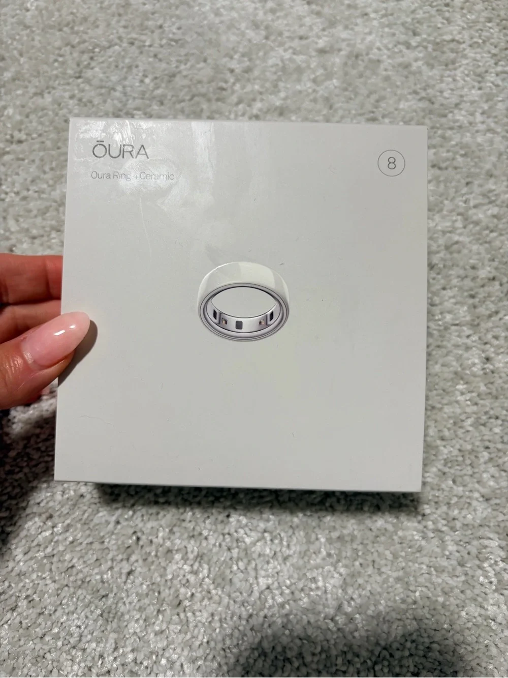 Oura White Ceramic Ring Box - Size 8